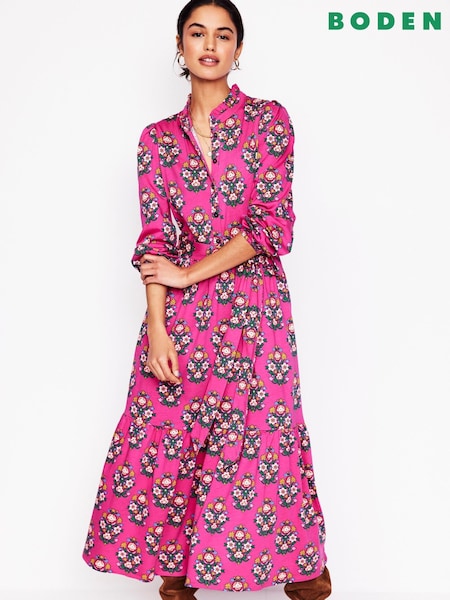 Boden Purple Willow Tiered Jersey Dress (F83275) | €143