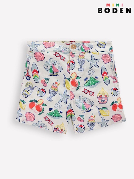 Boden Cream Cotton Linen Shorts (F83277) | 114 QAR - 134 QAR
