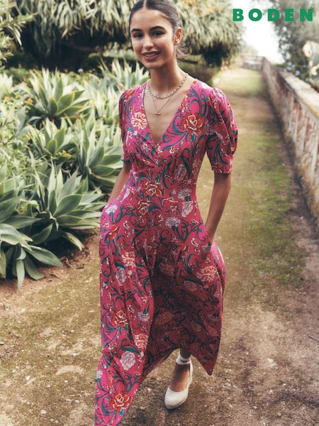 Boden Kristen Pleated Jersey Dress (F83295) | €154