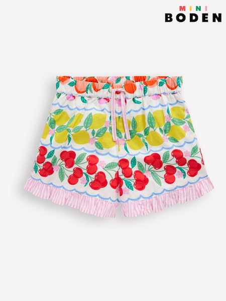 Boden Blue 100% Cotton Juniper Woven Frill Shorts (F83298) | €35 - €41