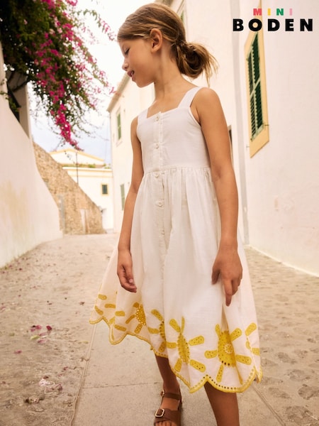 Panna - Boden 100% Cotton Remy Button Through Dress (F83299) | € 58 - € 67