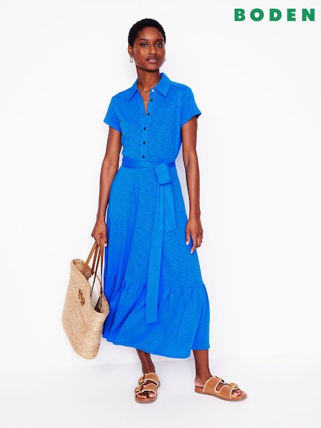 Boden Blue Cressida Jersey Shirt Dress (F83305) | €109