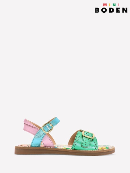 Boden Green Leather Buckle Sandals (F83310) | kr500 - kr557