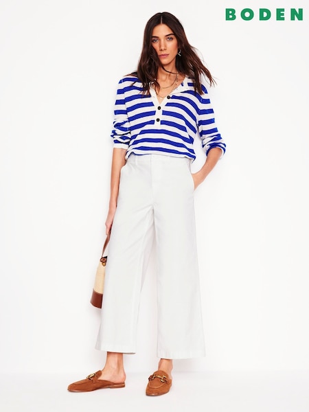 Boden White Barnsbury Crop Chino Trousers (F83321) | €123
