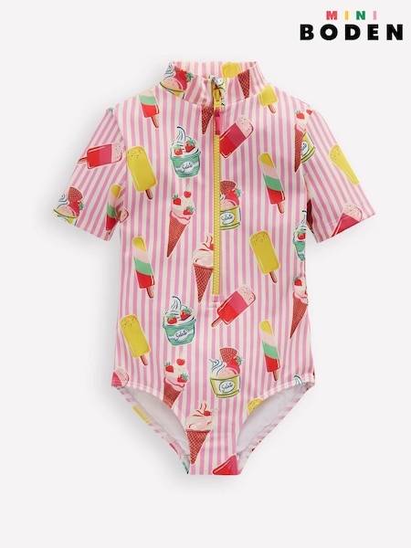 Boden Pink Short Sleeved Swimsuit (F83397) | ₪116 - ₪136