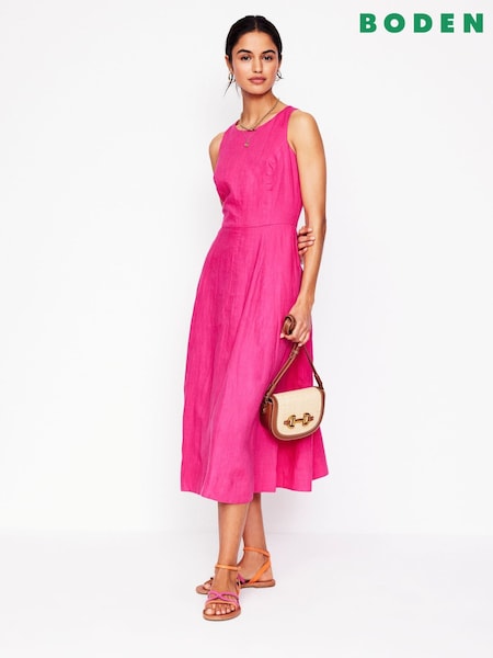 Rosa - Boden Carla Midikleid aus Leinen (F83405) | 193 €