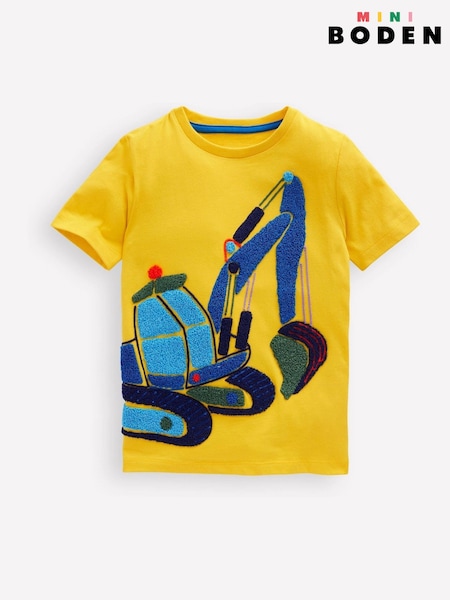 Boden Yellow 100% Cotton Chain Stitch T-Shirt (F83412) | R$ 190 - R$ 205