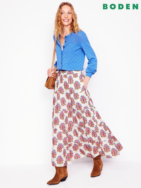 Boden Cream 100% Cotton Nadia Poplin Maxi Skirt (F83460) | €125
