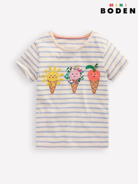 Boden Short Sleeve Applique 100% Cotton T-shirt (F83471) | 1 142 грн - 1 262 грн
