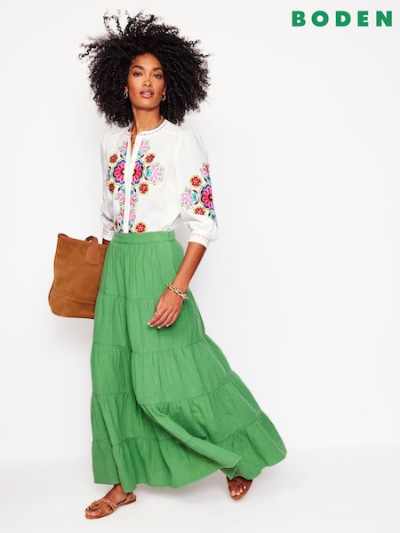 Boden 100% Cotton Nadia Double Cloth Maxi Skirt (F83493) | ‏432‏₪