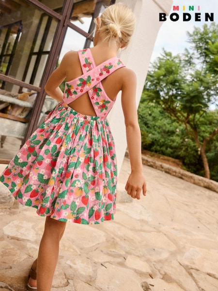 Boden Pink Harper Cross-Back Dress (F83496) | INR 5,989 - INR 6,911