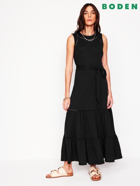 Boden Mila Trim Tiered Jersey Dress (F83499) | ‏453‏₪