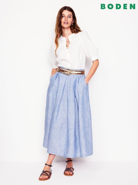 Boden Verity Linen Midi Skirt (F83511) | ‏493‏₪