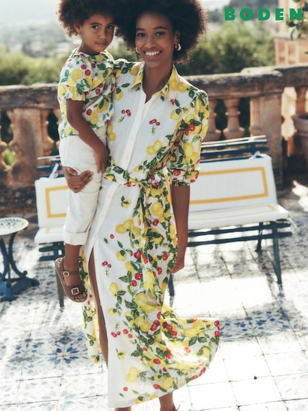 Boden Clara Linen Blend Shirt Dress (F83531) | €308