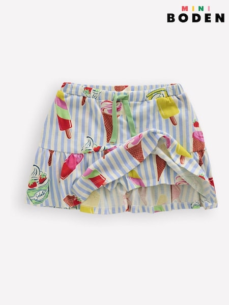 Boden Blue Dark 100% Cotton Tiered Jersey Skort (F83534) | kr300 - kr328