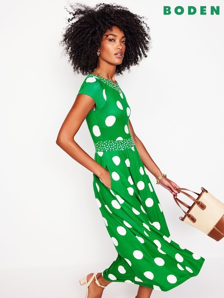 Boden Green Melanie Jersey Midi Dress (F83543) | €109