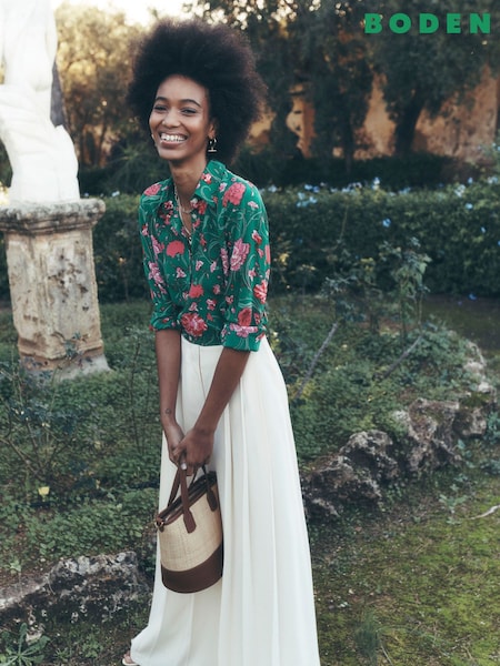 Boden Green Sienna Silk Shirt (F83544) | €218