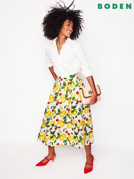 Boden Red Verity Midi Skirt (F83546) | €174