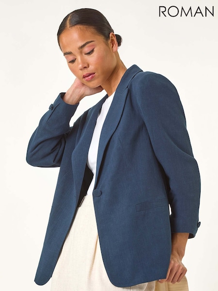 Roman Petite Linen Single Breasted Jacket (F83646) | kr1 370