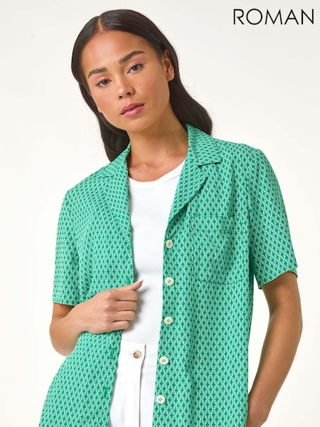 Roman Green Petite Geometric Buttoned Shirts (F83667) | €42