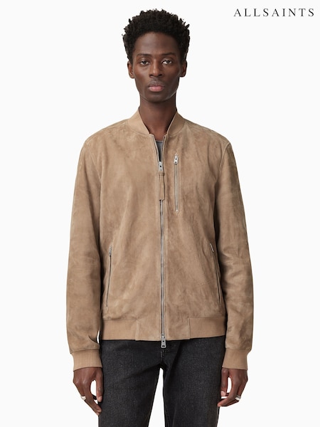 AllSaints Brown Kemble Suede Bomber Jacket (F83755) | €529
