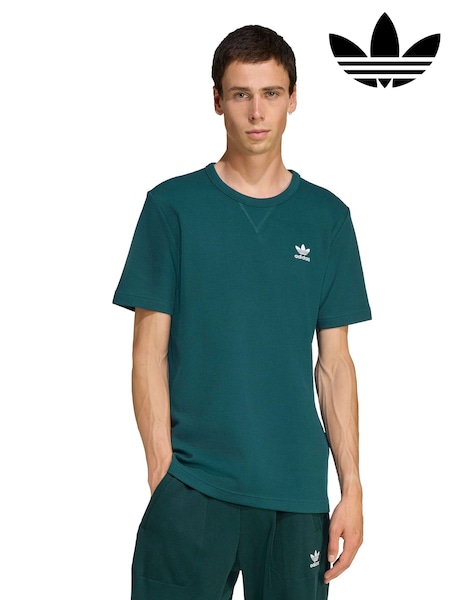 adidas Originals Green Trefoil Essentials Waffle T-Shirt (F83952) | €40