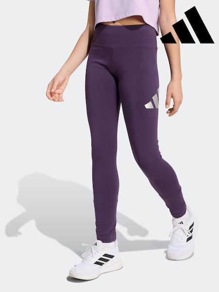 adidas Purple Everyday Glam Cotton Kids Leggings (F84013) | €24