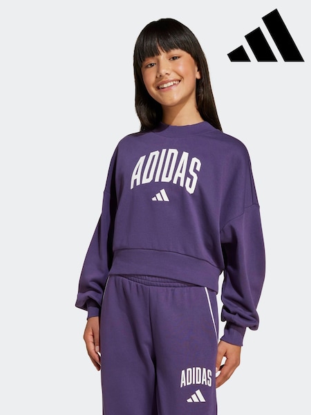 adidas Purple Essentials Collegiate Kids Sweatshirt (F84017) | 148 QAR