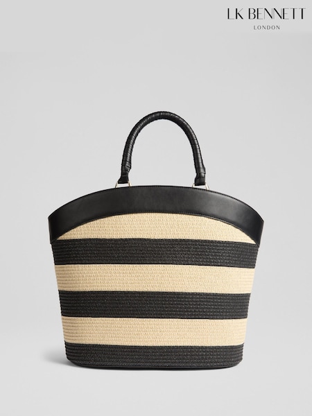 LK Bennett Beatrice Paper Plait Handle Fabric Blend Tote Bag (F84022) | € 222
