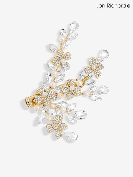 Jon Richard Crystal Spray Floral Pearl Embellished Hair Slide (F84034) | €33