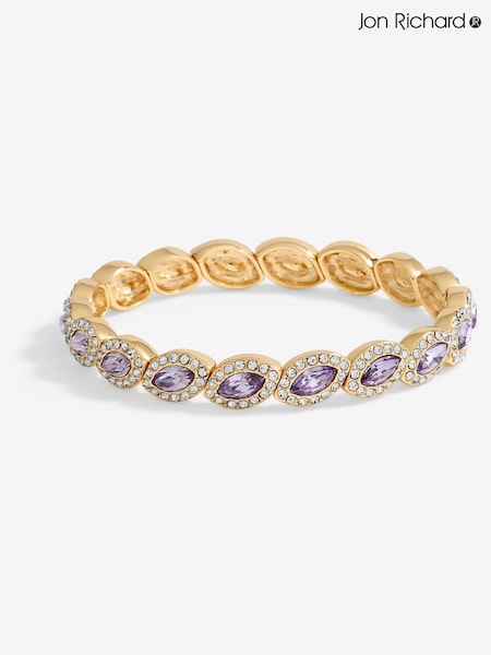 Jon Richard Silver Tone Lavender Navette Stretch Bracelet (F84038) | €25