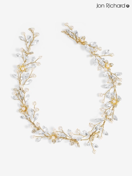 Jon Richard Gold Tone Pearl Crystal Floral Hair Vine (F84048) | €77