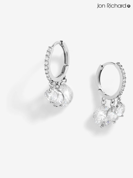 Jon Richard Silver Tone Cubic Zirconia Crystal Charm Earrings (F84065) | €25