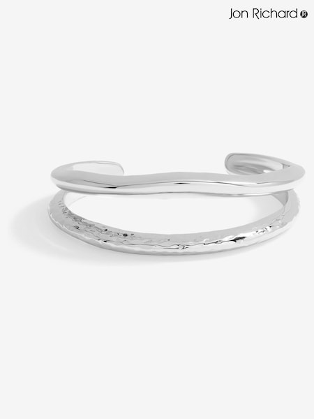 Jon Richard Silver Tone Hammered Polished Cuff Bracelet (F84068) | €29
