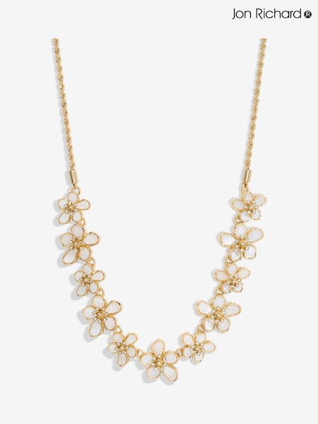 Jon Richard Gold Tone Mother Of Pearl Floral Necklace (F84070) | €57
