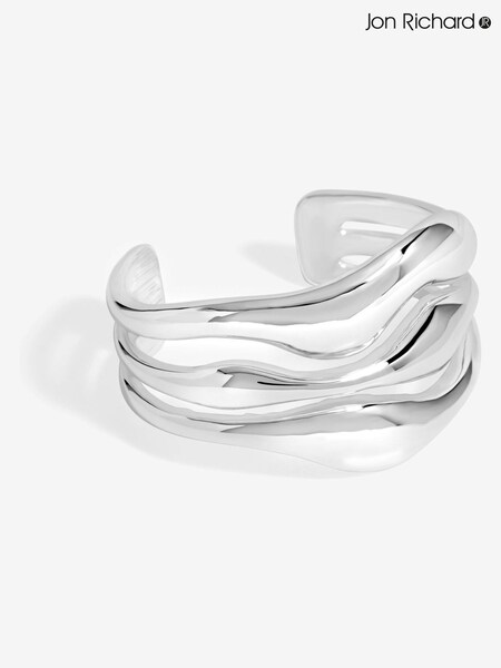 Jon Richard Silver Tone Multi Row Polished Cuff Bracelet (F84080) | €36