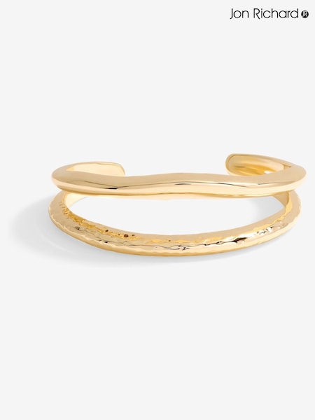 Jon Richard Gold Tone Hammered Polished Cuff Bracelet (F84081) | €27