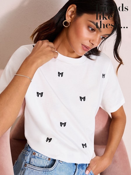 Fundă - Friends Like These Embroidered T-Shirt (F84169) | 164 LEI