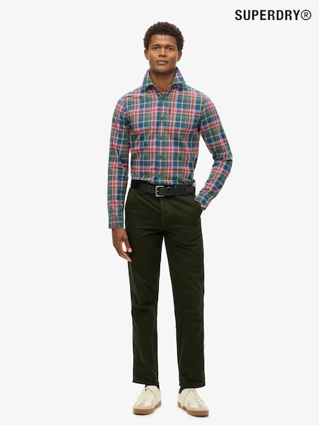 Superdry Green Merchant 5 Pocket Work 100% Cotton Pants (F84182) | €136