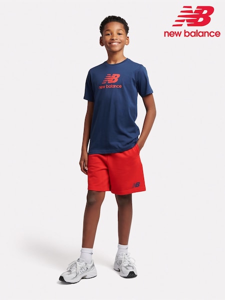 New Balance Red Kids The System Graphic 100% Cotton T-Shirt And Shorts Set (F84246) | ₪226 - ₪272