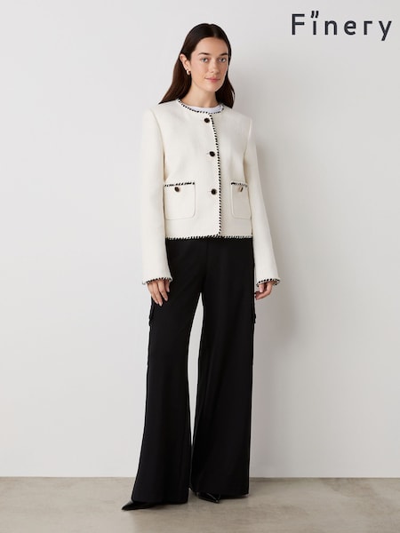 Finery White Polly Button Through Tweed Jacket (F84279) | 4,746 UAH