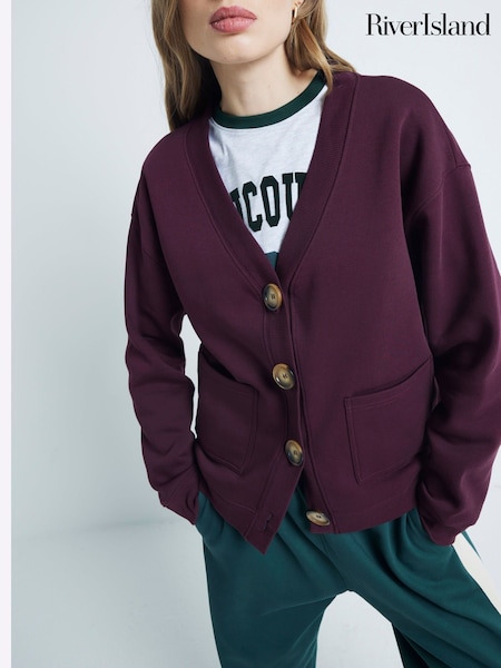 River Island V-Neck Sweat Cardigan (F84306) | €57