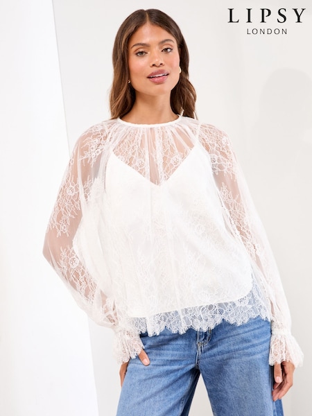 Lipsy Lace Flared Cuff Blouse (F84501) | € 55