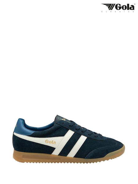 Gola Blue Mens Torpedo Suede Lace-Up Trainers (F84720) | ₪453