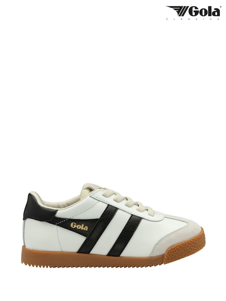 Gola White Kids Elan Leather Lace-Up Trainers (F84721) | ₪277