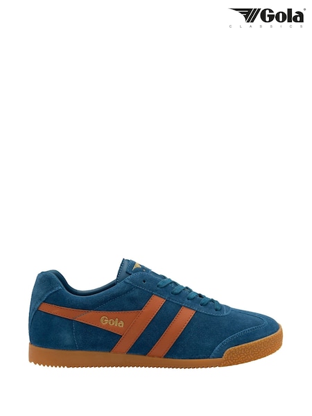 Gola Blue Mens Harrier Suede Lace-Up Trainers (F84727) | ₪427