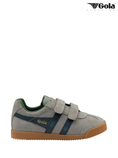 Gola Grey Kids Harrier Strap Suede Strap Trainers (F84738) | ₪277