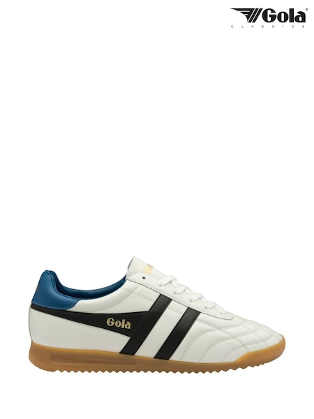 Gola White Mens Stadium Leather Lace-Up Trainers (F84745) | €121