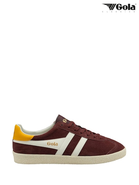 Gola Red Mens Medallist Suede Lace-Up Trainers (F84751) | ₪427