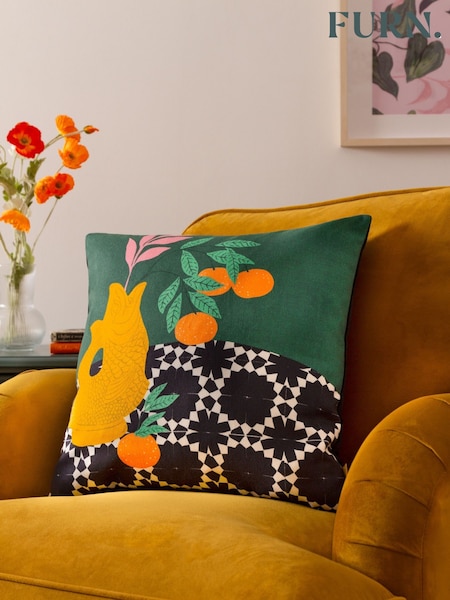 Furn Multi Emerald Ophelia Fibre Filled Cushion (F84753) | 74 QAR